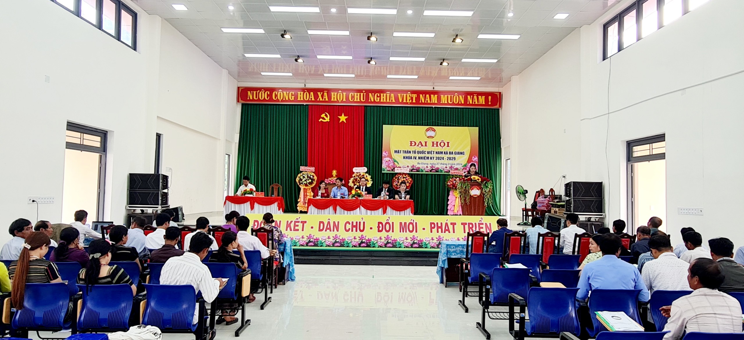 Xã Ba Giang tổ chức thành công Đại hội Mặt trận tổ quốc Việt Nam xã Ba Giang khóa IV, nhiệm kỳ 2024 - 2029